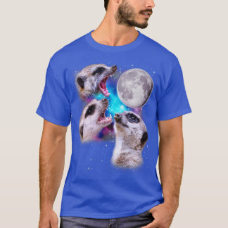 Drie Meerkats huilen bij de maan T-shirt
