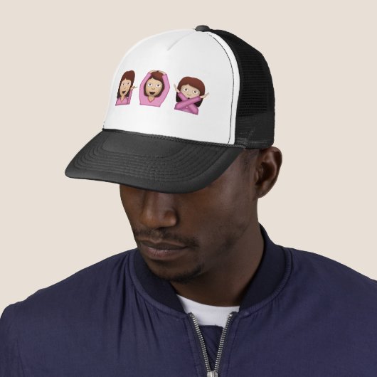 Drie meisjes Emoji Trucker Pet (In situ)