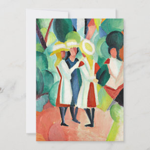 Drie meisjes in gele Petten Feestdagenkaart