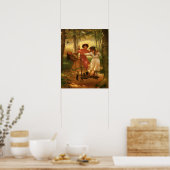 Drie Meisjes op een Swing Poster (Keuken)