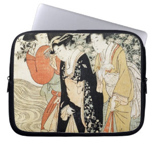 Drie meisjes padelen in een rivier, van de 'Mode' Laptop Sleeve