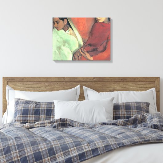 Drie meisjes van Amrita Sher Gil Canvas Afdruk (Insitu (Slaapkamer))