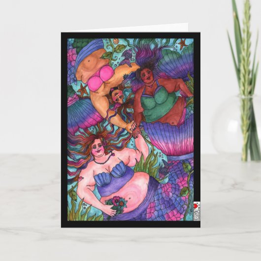 Drie Mermaids Kaart (Voorkant)