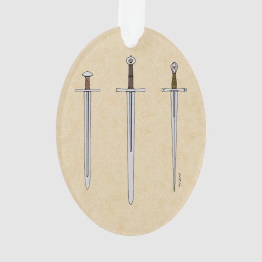 Drie middeleeuwse zwaarden 2016 ornament (achterkant)