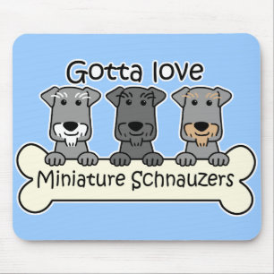 Drie Miniatuur Schnauzers Muismat