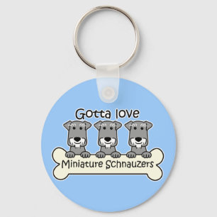 Drie Miniatuur Schnauzers Sleutelhanger