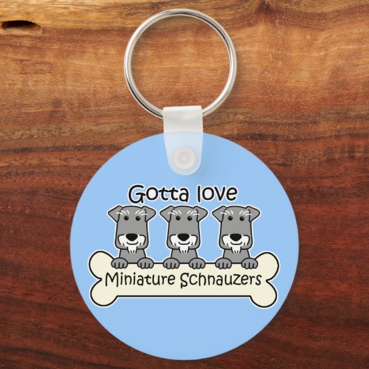 Drie Miniatuur Schnauzers Sleutelhanger (Voorkant)