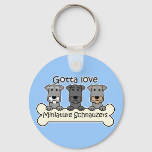 Drie Miniatuur Schnauzers Sleutelhanger