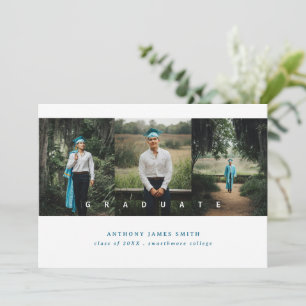 Drie minimalistische foto's elegant aankondiging