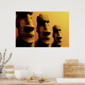 Drie Moaï-poster Poster (Keuken)