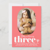 Drie moderne minimale foto 3e verjaardag kaart (Voorkant)