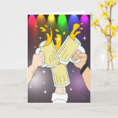 Drie Mokken: Gay Party Kaart (Gele Bloem)