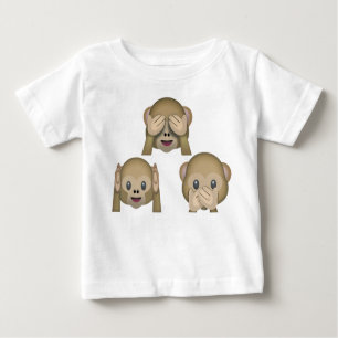 Drie Monkey Emoji Baby-shirt.