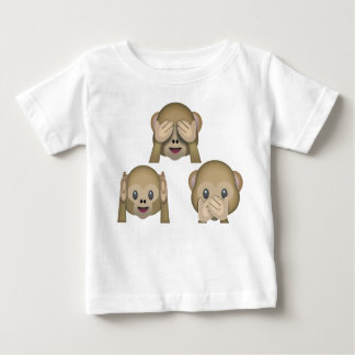 Drie Monkey Emoji Baby-shirt.