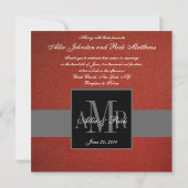 Drie Monogram Couple Photo Wedding Invitation Kaart (Achterkant)