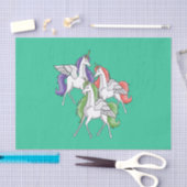 Drie mooie eenhoorns. tissuepapier (Craft)