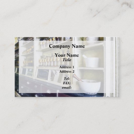 Drie Mortar en Pestles in Pharmacy Visitekaartje (Voorkant)