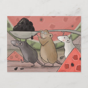 Drie muizen. briefkaart