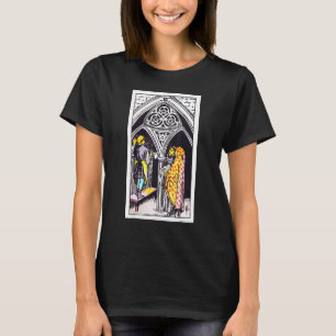 Drie munten of pentakelen  tarotappelwijn W T-shirt