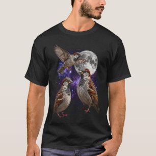 Drie Mus Maan Vintage Space Core Retro T-shirt