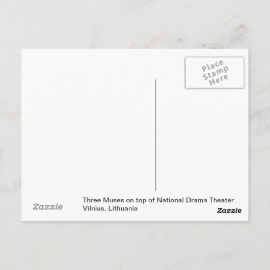 Drie Muses Sculpture Briefkaart (Achterkant)