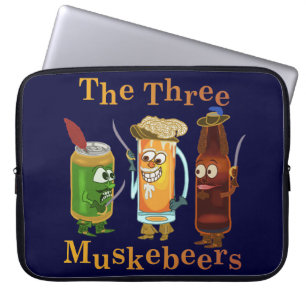 Drie muskebeers Funny Beer Pun Laptop Sleeve