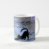 Drie muziek liefdevolle zwarte katten koffiemok (Voorkant rechts)