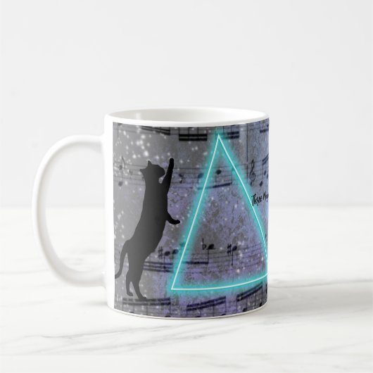 Drie muziek liefdevolle zwarte katten koffiemok (Links)