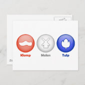 Drie Nederlandse pictogrammen Briefkaart (Voorkant / Achterkant)