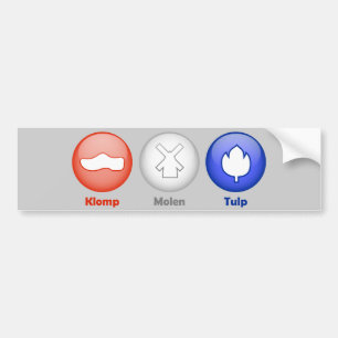 Drie Nederlandse pictogrammen Bumpersticker