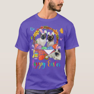 Drie nippe siamese katten in paaseieren t-shirt