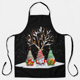 Drie Noordse gnomen en hun kerstboom Schort