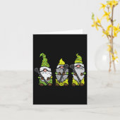 Drie Noordse Mannen Lacrosse Tomte Lax Player Kaart (Gele Bloem)