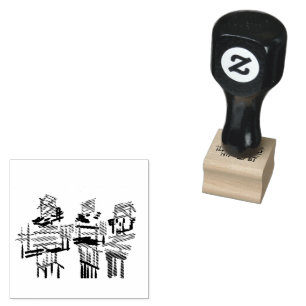 Drie notenkrakers met Kerstmis Rubberstempel