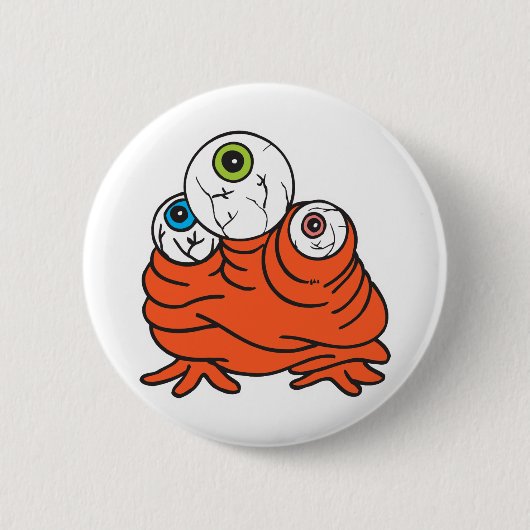 drie-ogen monster ronde button 5,7 cm (Voorkant)