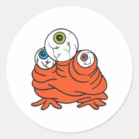 drie ogen monster ronde sticker (Voorkant)