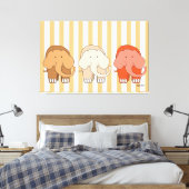 Drie Olifanten Canvas Kunst (Insitu (Slaapkamer))