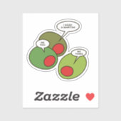 Drie olijven op maat gesneden vinyl Sticker (Vel)