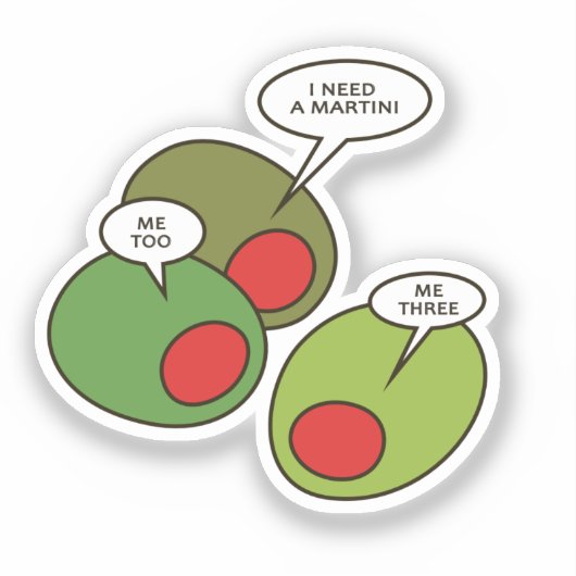 Drie olijven op maat gesneden vinyl Sticker (Voorkant)