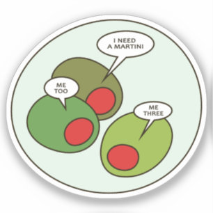 Drie olijven op maat gesneden vinyl Sticker