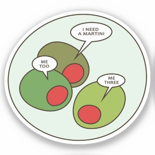 Drie olijven op maat gesneden vinyl Sticker (Voorkant)