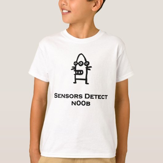 Drie oog bot sensoren detecteren n00b t-shirt (Voorkant)