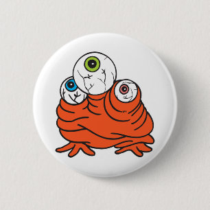 drie oogbollen monster ronde button 5,7 cm