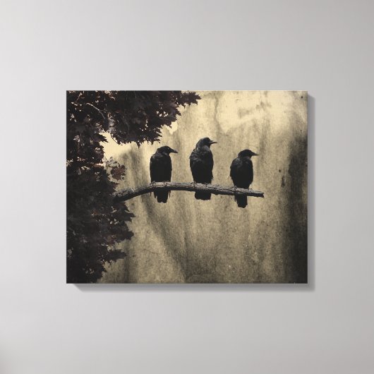 Drie op een boom canvas afdruk (Voorkant)