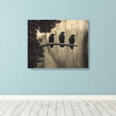 Drie op een boom canvas afdruk (Insitu (Houten vloer))