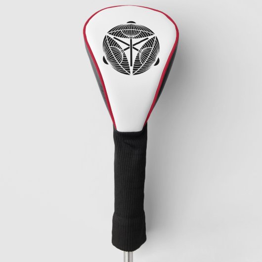 Drie open Japanse paraplu's Golfheadcover (Voorkant)