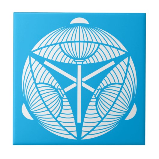 Drie open Japanse paraplu's Tegeltje (Voorkant)