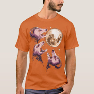 Drie Opossums Huilen bij de maan Grappig Possum 3 T-shirt