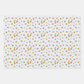 Drie oppervlaktekatronen sterren sneeuwholbessen inpakpapier vel (Voorkant)