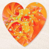 Drie Oranje Rozen Hart Kartonnen Onderzetters (Voorkant)